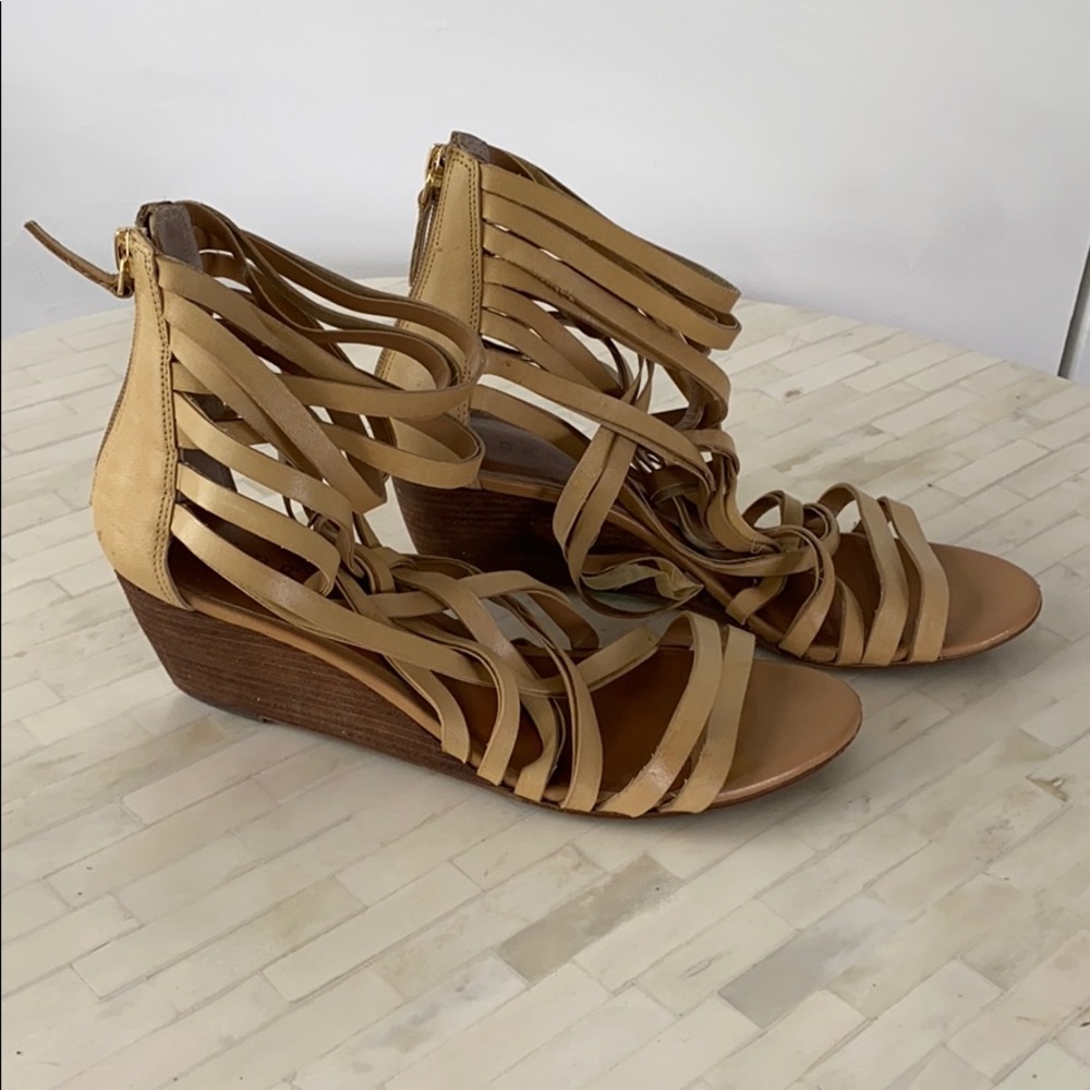Hinge strappy wedge sandals